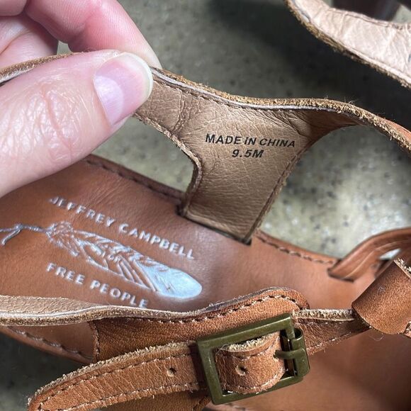 Jeffrey Campbell Free People Wood Platform Leather Sandals 9.5 - Picture 8 of 11